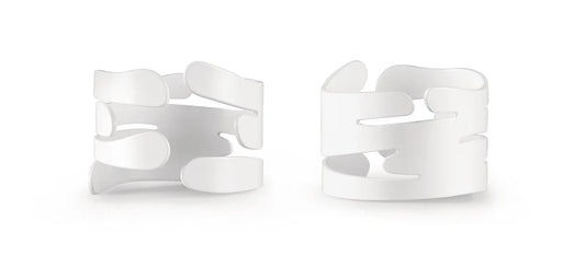 Alessi — Barkring BM17S2 W | Set 2 portatovagliolo acciaio bianco — design italiano Alessi