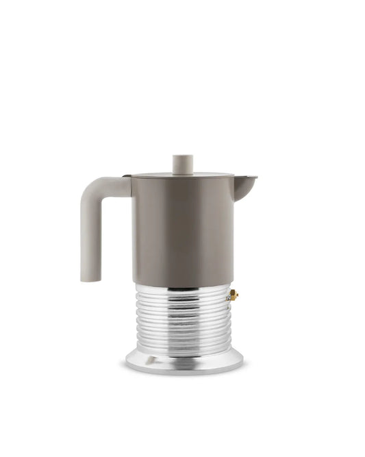 Alessi — Vite PM01/6 WG | Caffettiera Espresso Warm Grey 6 tazze — design italiano Alessi