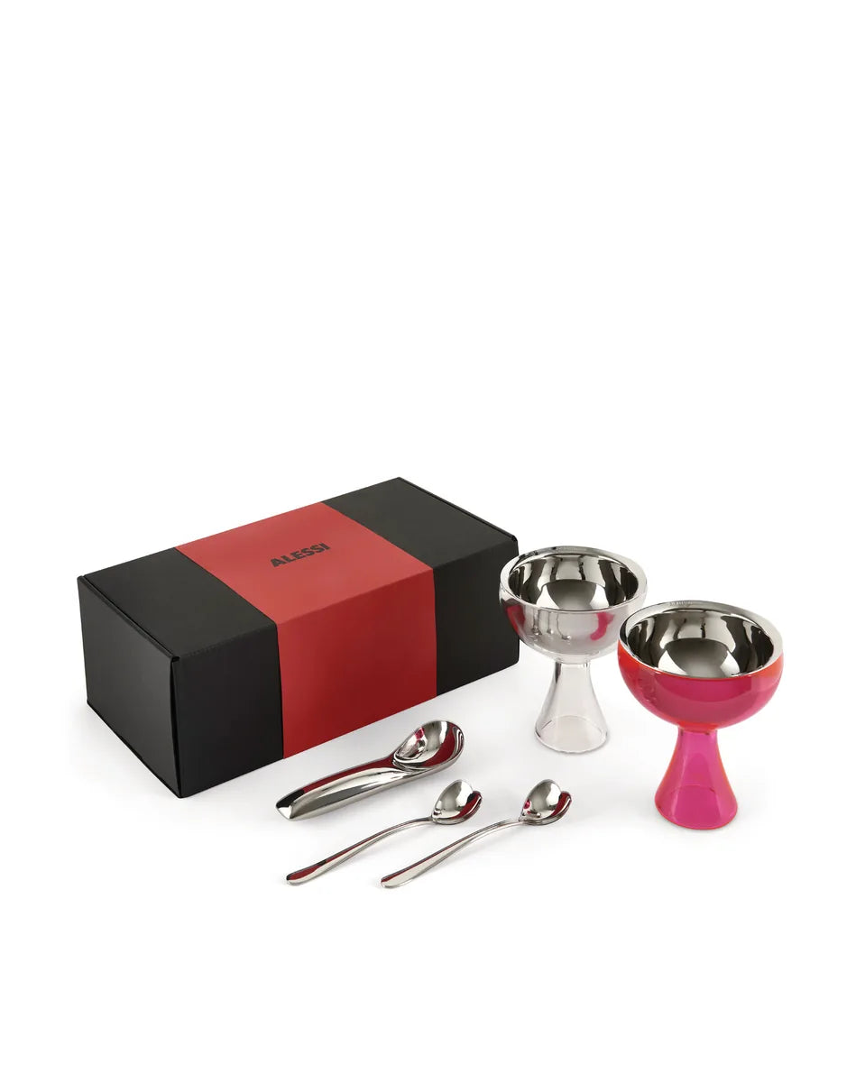 Alessi — & Ice Cream MMI01SET | Set gelato design in acciaio e PMMA — design italiano Alessi