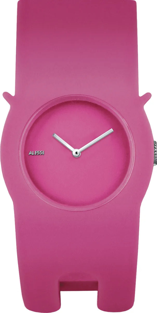 Alessi — Neko AL24004 | Orologio da polso in poliuretano rosa — design italiano Alessi
