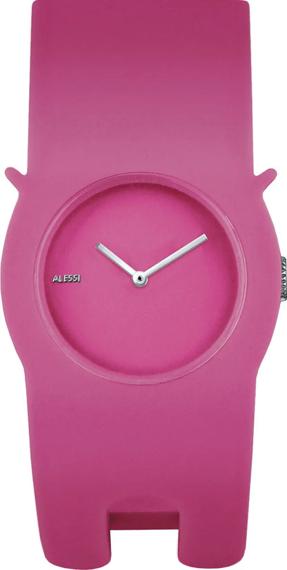 Alessi — Neko AL24004 | Orologio da polso in poliuretano rosa — design italiano Alessi