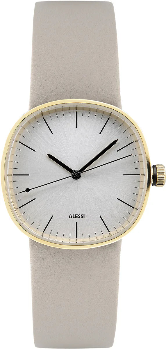 Alessi — Tic15 AL5052 | Orologio da polso Lissoni acciaio e pelle — design italiano Alessi