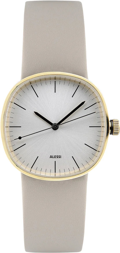 Alessi — Tic15 AL5052 | Orologio da polso Lissoni acciaio e pelle — design italiano Alessi