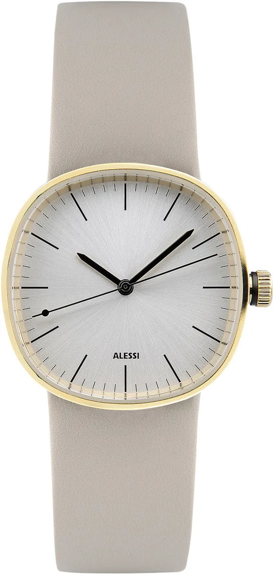 Alessi — Tic15 AL5052 | Orologio da polso Lissoni acciaio e pelle — design italiano Alessi