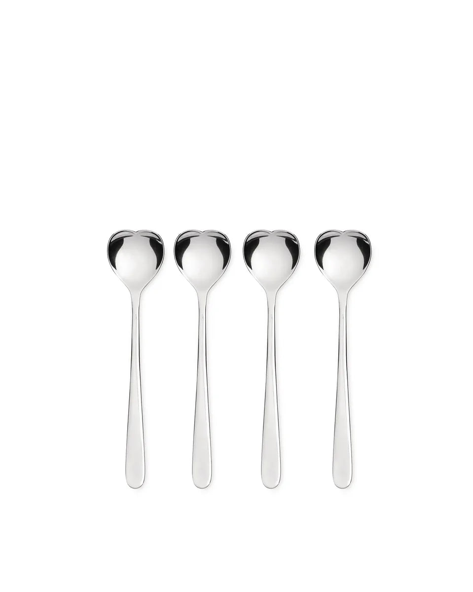Alessi — Big Love AMMI01CUS4 | Set 4 cucchiaini gelato acciaio lucido — design italiano Alessi