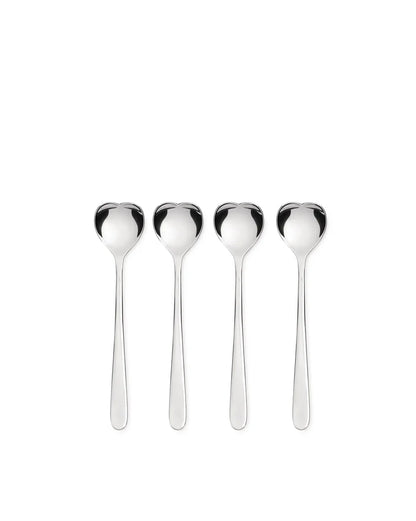 Alessi — Big Love AMMI01CUS4 | Set 4 cucchiaini gelato acciaio lucido — design italiano Alessi