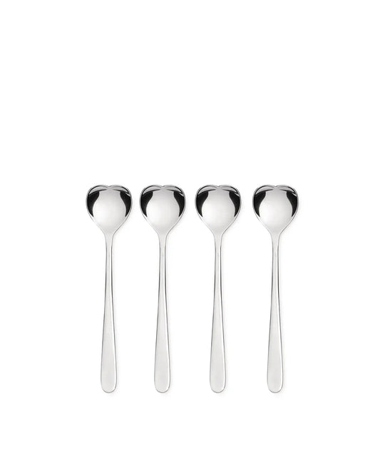 Alessi — Big Love AMMI01CUS4 | Set 4 cucchiaini gelato acciaio lucido — design italiano Alessi
