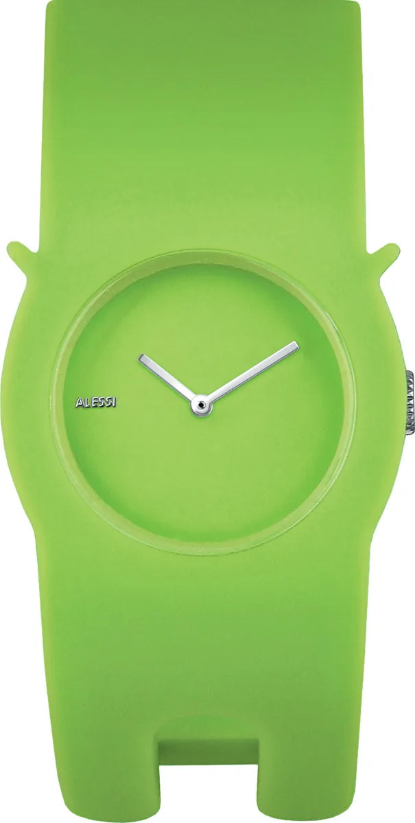 Alessi — Neko AL24002 | Orologio da polso in poliuretano verde — design italiano Alessi