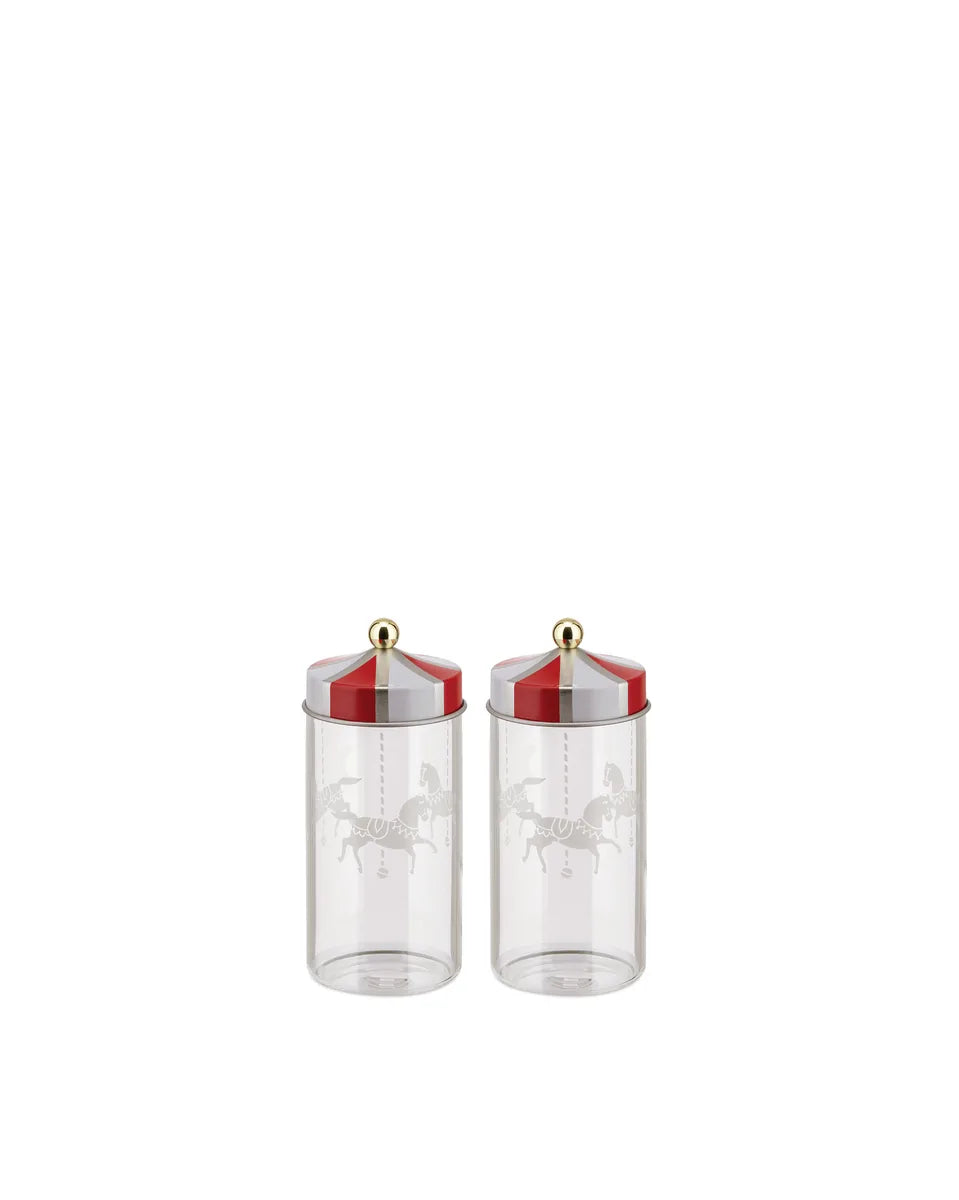 Alessi — Circus MW68S2 | Set spezie in vetro serigrafato Wanders — design italiano Alessi