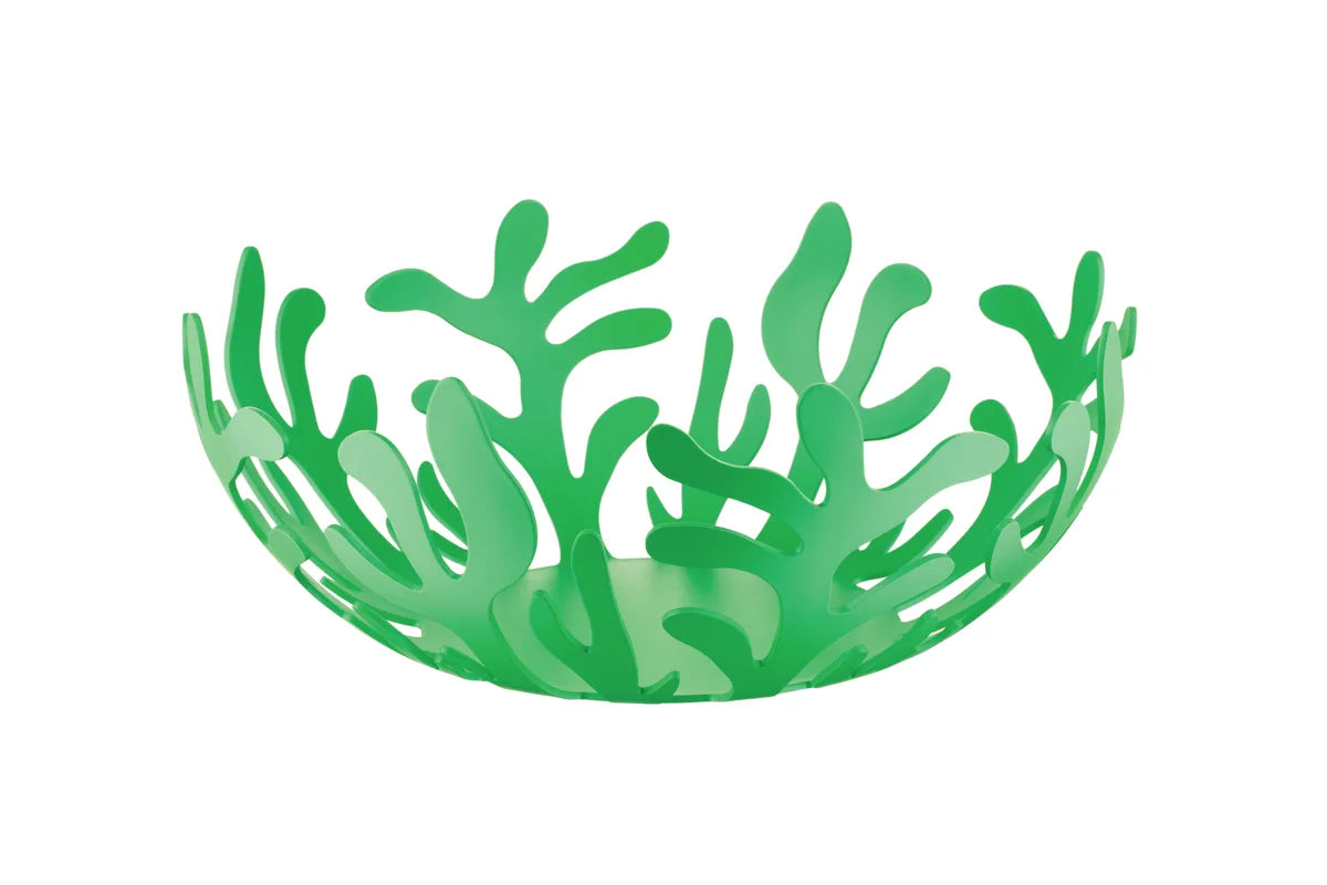 Alessi — Mediterraneo ESI01/25GR | Fruttiera in acciaio colorato verde — design italiano Alessi
