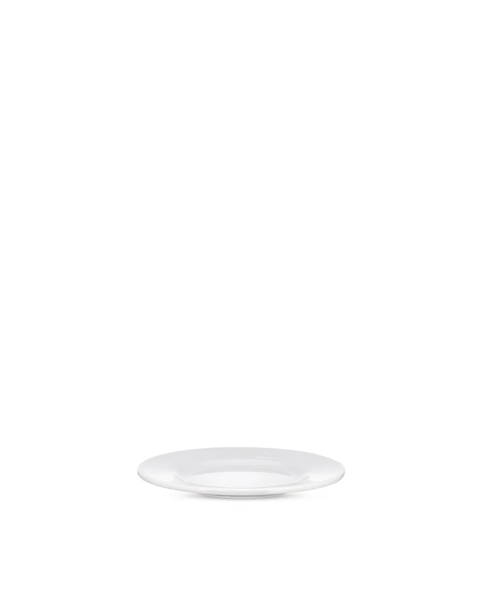 Alessi — PlateBowlCup AJM28/5 | Piatto dessert in porcellana bianca — design italiano Alessi