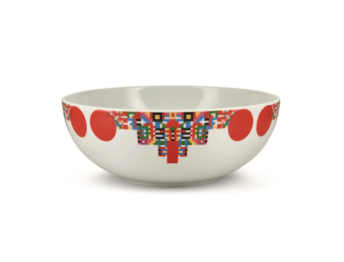 Alessi — Holyhedrics ESA11 | Ciotola natalizia in porcellana decorata — design italiano Alessi