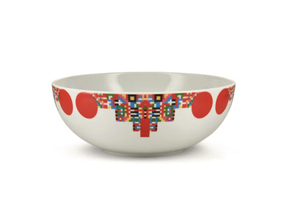 Alessi — Holyhedrics ESA11 | Ciotola natalizia in porcellana decorata — design italiano Alessi
