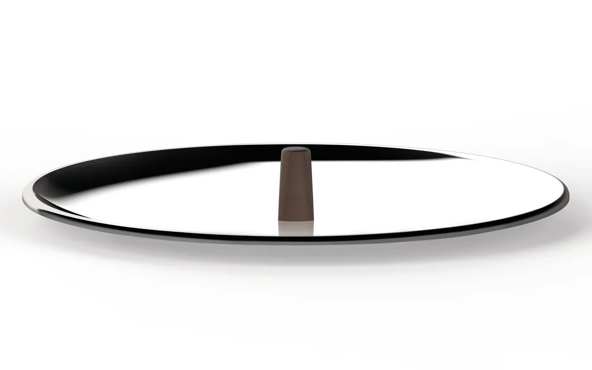 Alessi — Edo PU200/28 | Coperchio 28 cm acciaio e pomolo marrone — design italiano Alessi