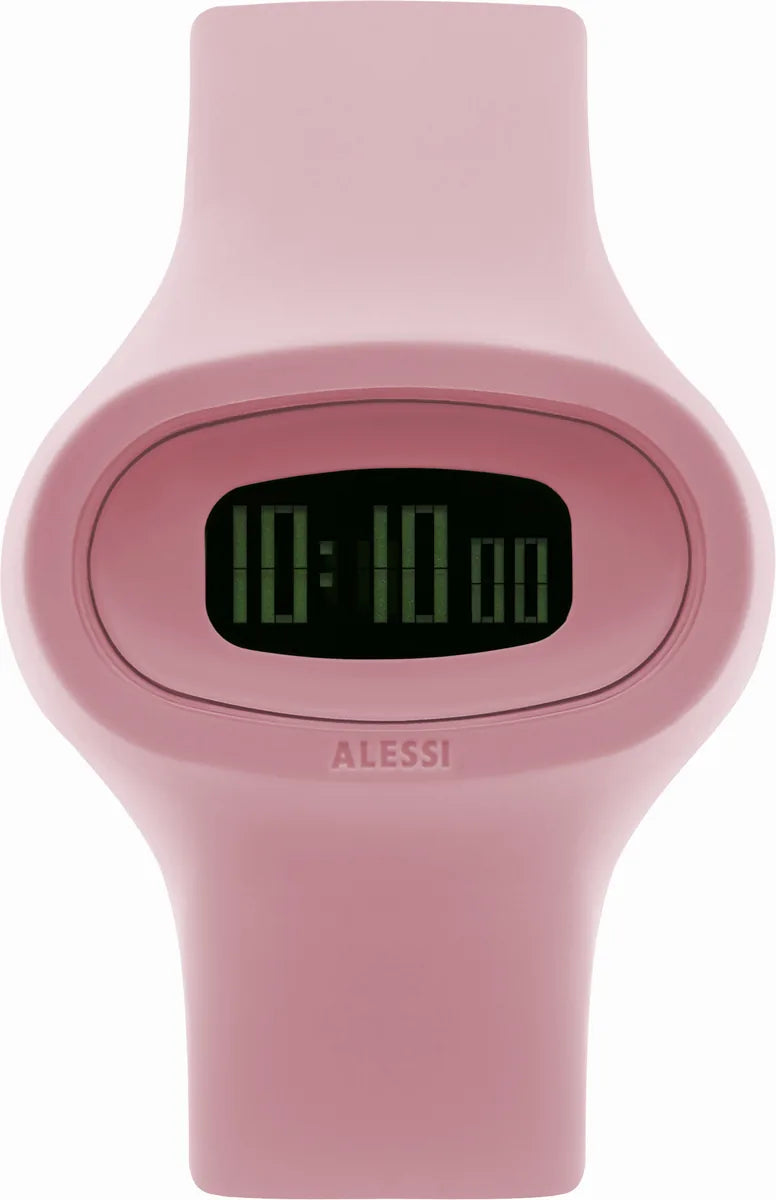 Alessi — Jak AL25002 | Orologio da polso in poliuretano rosa — design italiano Alessi