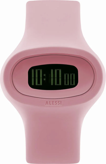 Alessi — Jak AL25002 | Orologio da polso in poliuretano rosa — design italiano Alessi