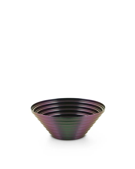 Alessi — Maya 7320/25PGR | Cestino rotondo acciaio cangiante Purplegre — design italiano Alessi