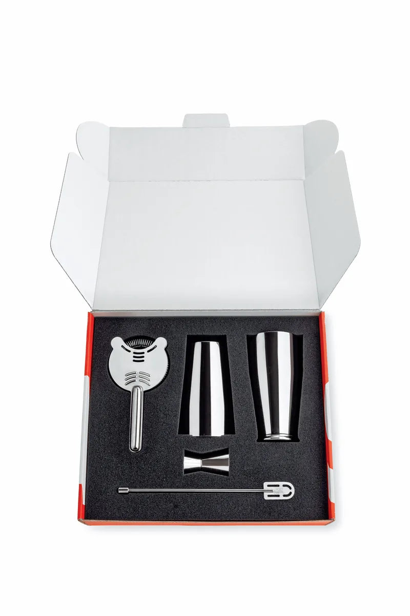 Alessi — Lunar Eclipse 5050SET I | Set Mixology Sottsass in Acciaio 18 — design italiano Alessi