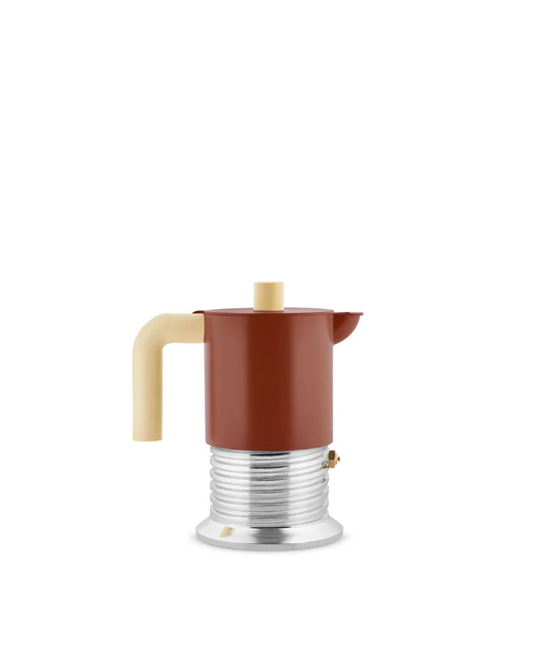 Alessi — Vite PM01/3 BR | Caffettiera Espresso 3 Tazze Marrone — Alessi