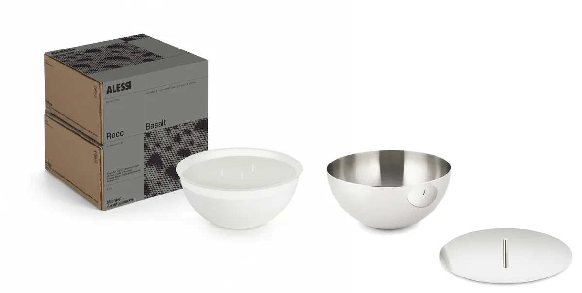 Alessi — Rocc MA05S2S | Candela Basalt in acciaio inox Small — design italiano Alessi