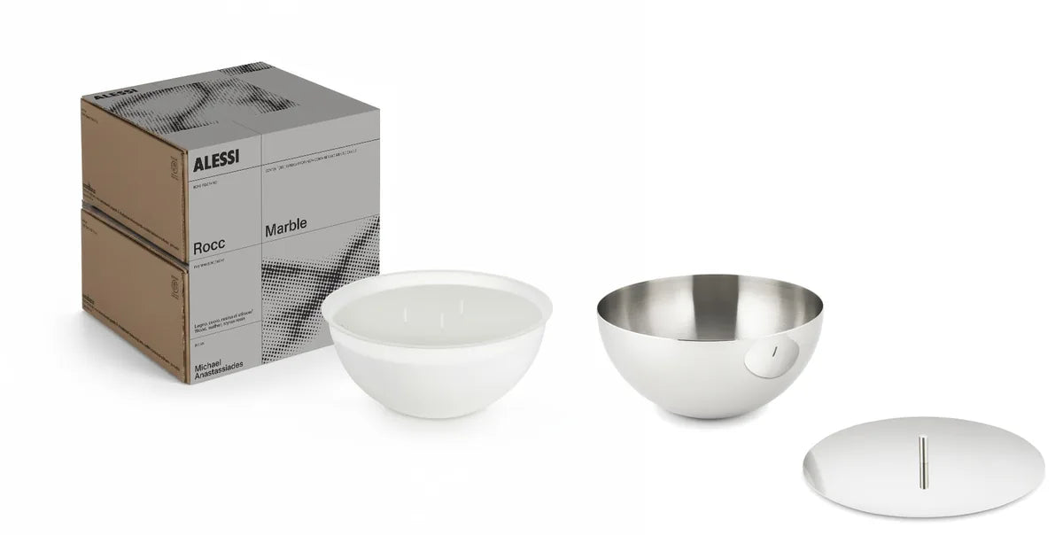 Alessi — Rocc MA05S1S | Candela profumata Marble in acciaio inox — design italiano Alessi