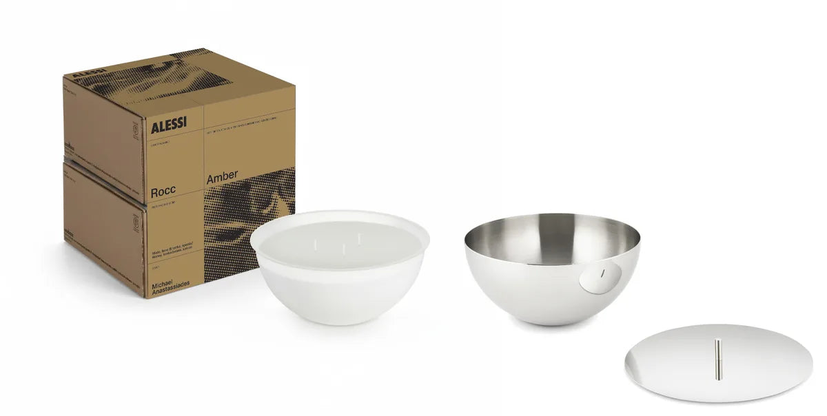 Alessi — Rocc MA05S3S | Candela Amber in acciaio inox Small — design italiano Alessi