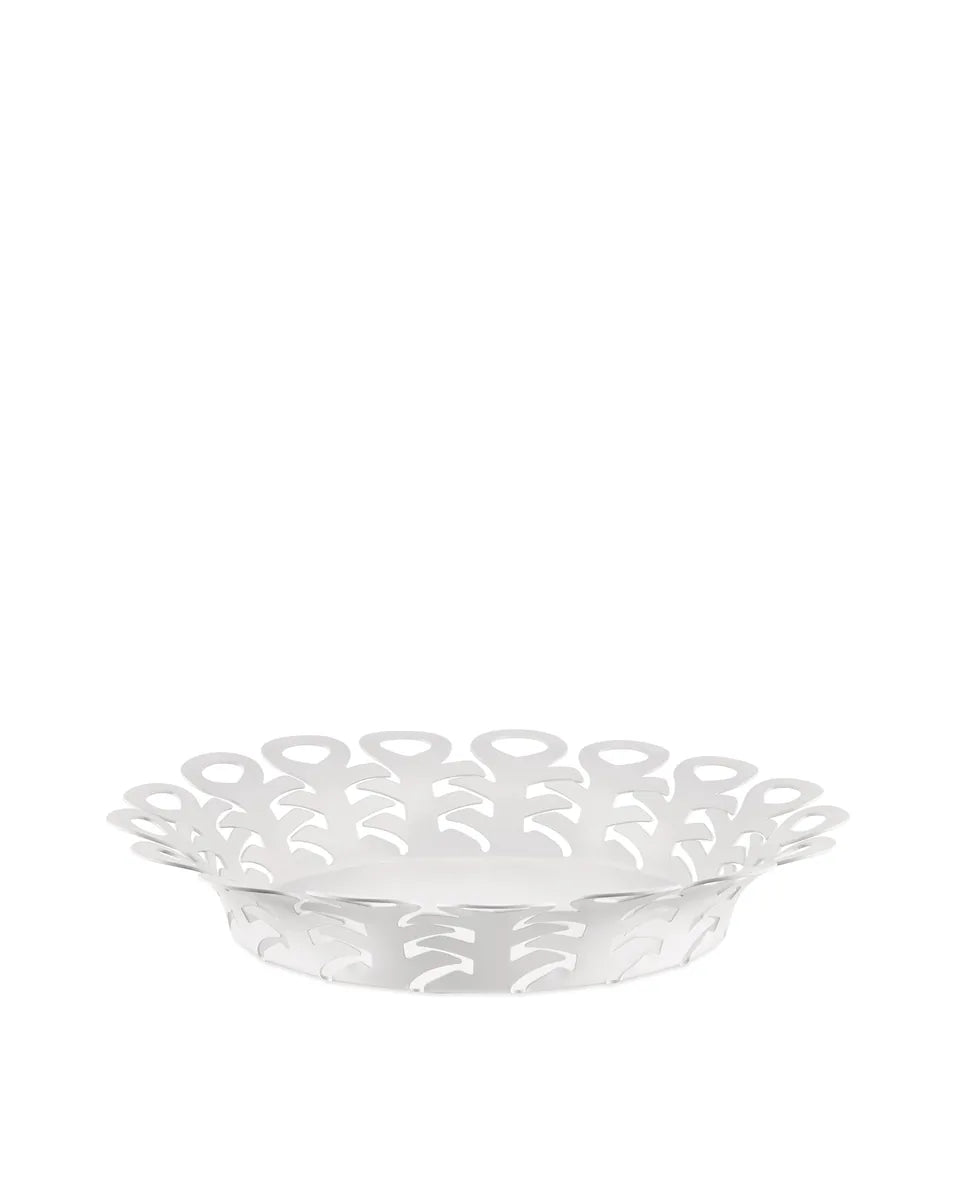 Alessi — Vimini BM21/25 W | Cestino traforato in acciaio bianco — design italiano Alessi