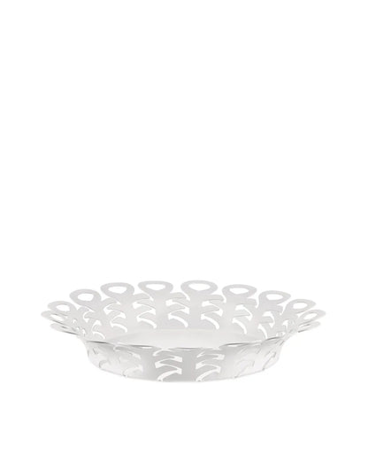 Alessi — Vimini BM21/25 W | Cestino traforato in acciaio bianco — design italiano Alessi