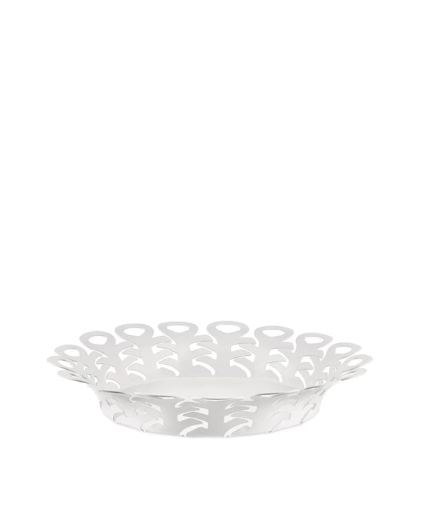 Alessi — Vimini BM21/25 W | Cestino traforato in acciaio bianco — Alessi