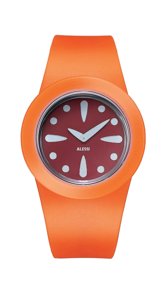 Alessi — Calumet AL1001 | Orologio da polso in poliuretano arancio — design italiano Alessi
