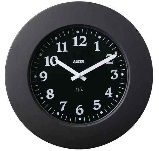 Alessi — Momento 11 BB | Orologio da parete Aldo Rossi nero — design italiano Alessi