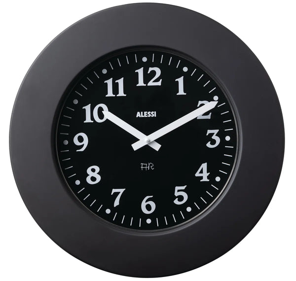 Alessi — Momento 11 BB | Orologio da parete Aldo Rossi nero — Alessi