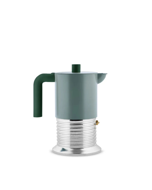 Alessi — Vite PM01/6 GR | Caffettiera espresso Sage Green 6 tazze — design italiano Alessi
