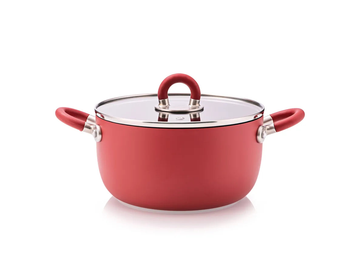 Alessi — STEN ABGMP3625R | Casseruola in alluminio antiaderente rossa — design italiano Alessi