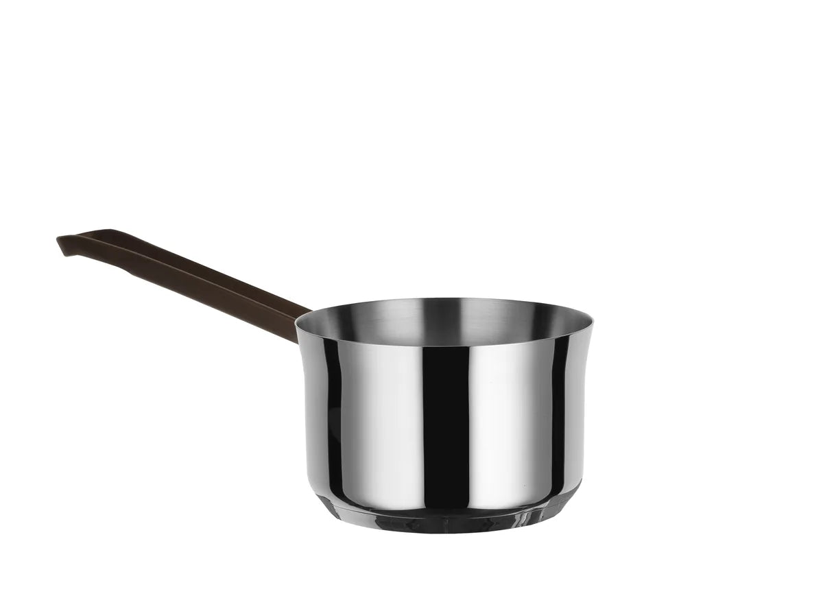 Alessi — Edo PU105/14 | Casseruola in acciaio con manico PVD marrone — design italiano Alessi