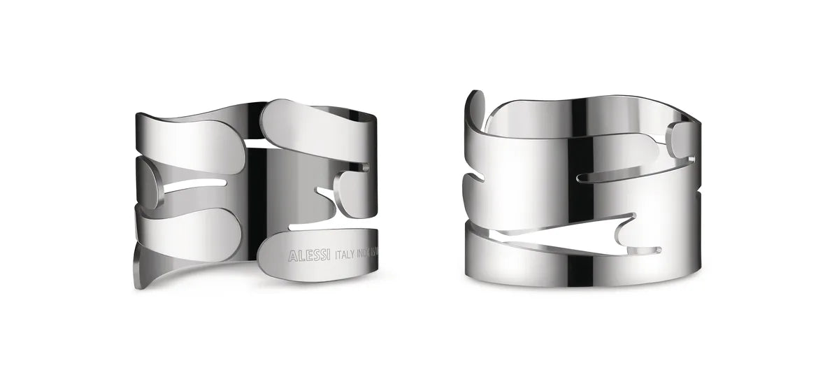 Alessi — Barkring BM17S2 | Set 2 portatovagliolo acciaio 18/10 — design italiano Alessi