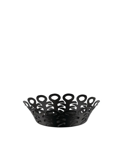 Alessi — Vimini BM21/21 B | Cestino traforato in acciaio nero — design italiano Alessi