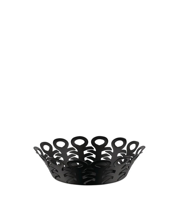 Alessi — Vimini BM21/21 B | Cestino traforato in acciaio nero — Alessi