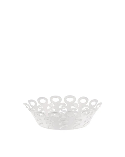 Alessi — Vimini BM21/21 W | Cestino traforato in acciaio bianco — design italiano Alessi