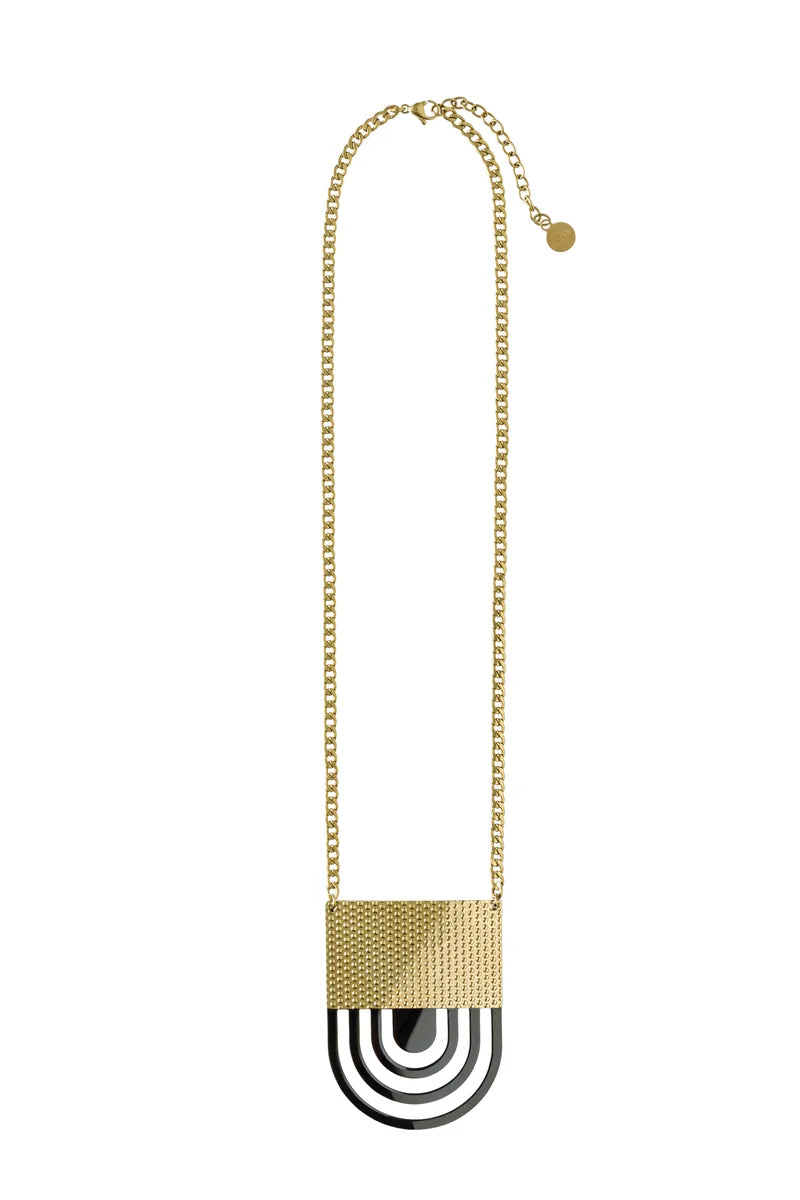 Alessi — Fresia ESA01 2 | Collana in acciaio PVD oro e nero — design italiano Alessi