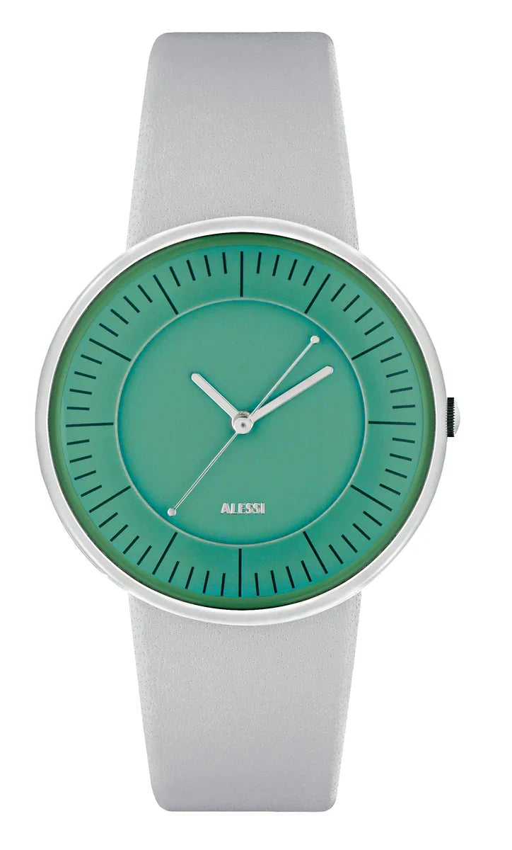 Alessi — Luna AL8009 | Orologio da polso Mendini quadrante verde — design italiano Alessi