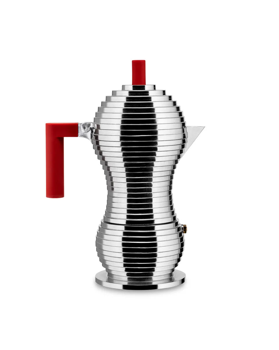 Alessi — Pulcina MDL02 MDL02/6RFM | Caffettiera espresso in alluminio, — design italiano Alessi