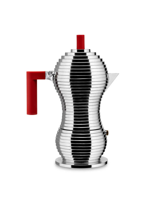 Alessi — Pulcina MDL02 MDL02/6RFM | Caffettiera espresso in alluminio, — design italiano Alessi