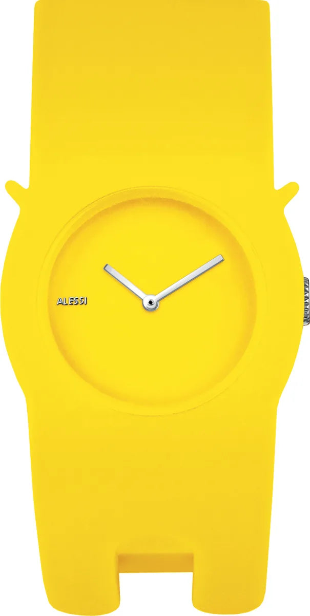 Alessi — Neko AL24003 | Orologio da polso in poliuretano giallo — design italiano Alessi