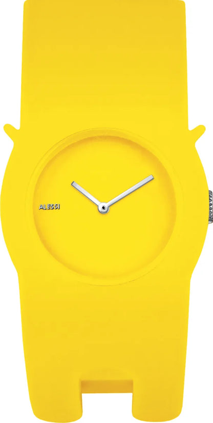 Alessi — Neko AL24003 | Orologio da polso in poliuretano giallo — design italiano Alessi