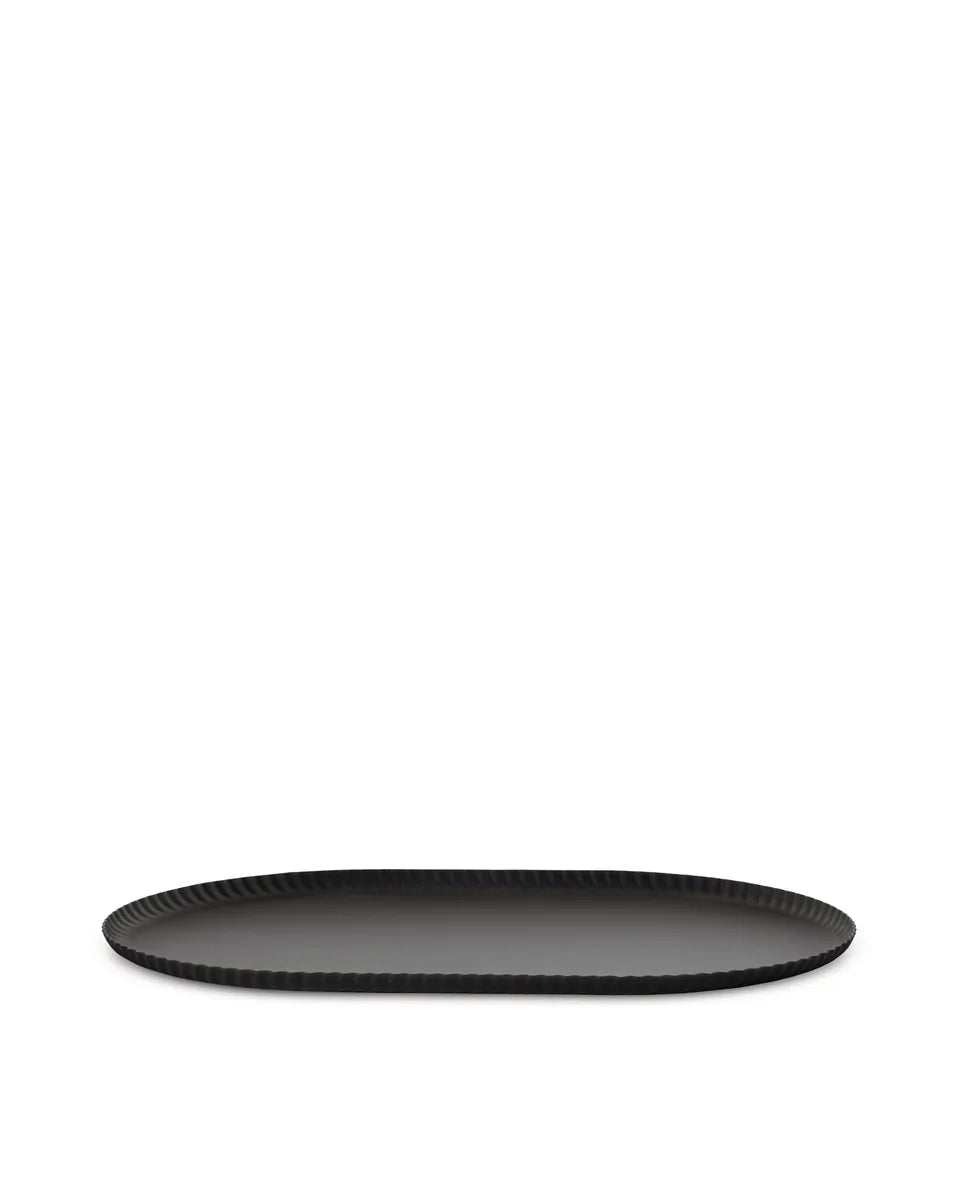 Alessi — Pleats JK01/46 JK01/46 B | Vassoio in acciaio colorato nero — design italiano Alessi