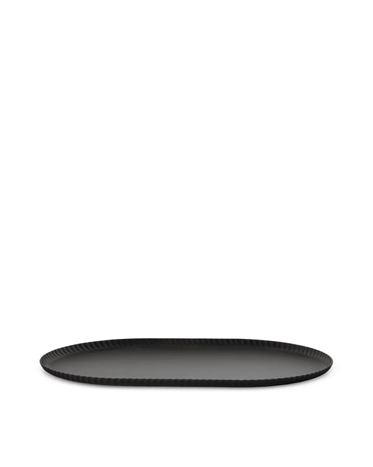 Alessi — Pleats JK01/46 JK01/46 B | Vassoio in acciaio colorato nero — design italiano Alessi
