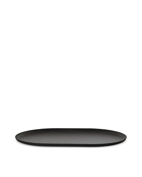 Alessi — Pleats JK01/46 JK01/46 B | Vassoio in acciaio colorato nero — Alessi