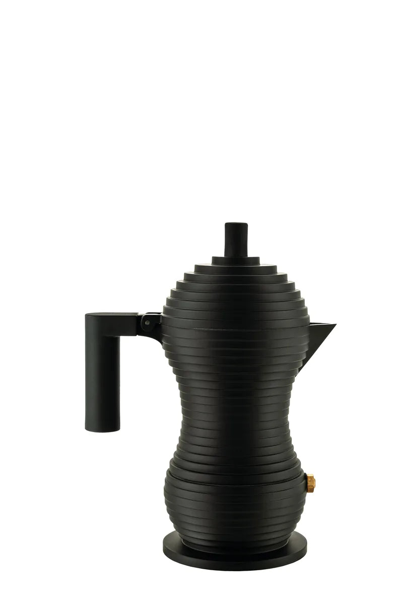 Alessi — Pulcina MDL02/1 BB | Caffettiera espresso in alluminio nero — design italiano Alessi