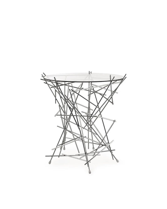 Alessi — Blow Up FC09 | Tavolino in vetro e acciaio cromato — design italiano Alessi